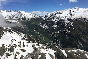 Helicopter flying in Switzerland