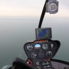 English Channel cockpit view in R44