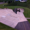 Lancaster Bomber on apron at Cambridge EGSC
